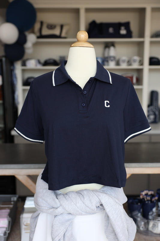 Tennis Polo Crop Shirt w/ C