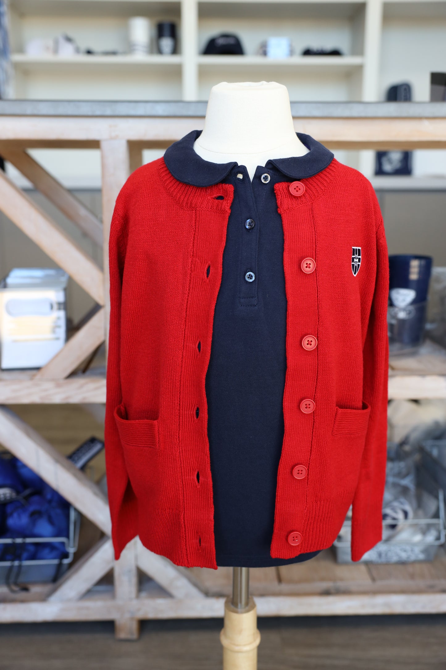 Red Sweater with Crest