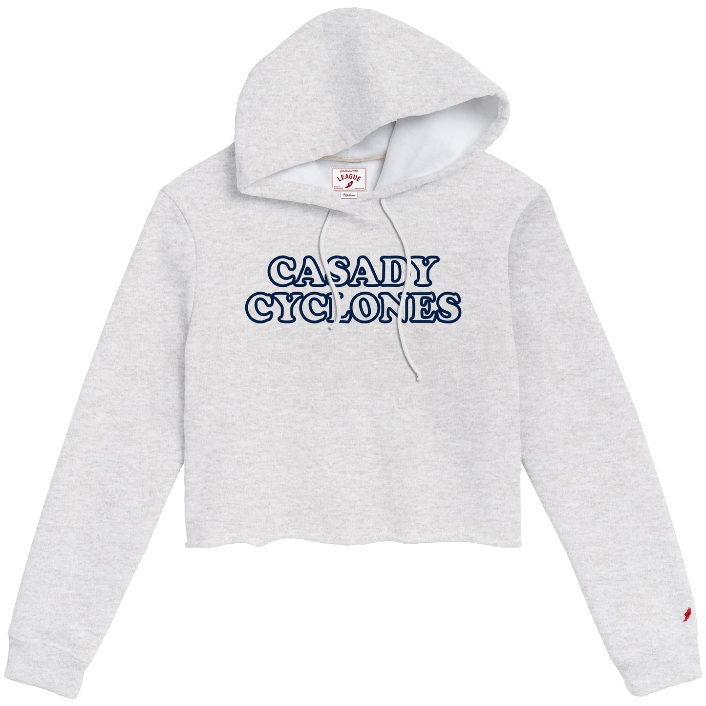 League Embroidered Raw Edge Hoodie
