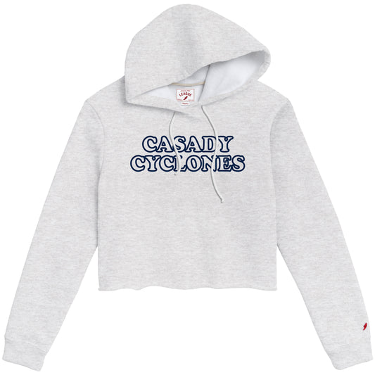 League Embroidered Raw Edge Hoodie