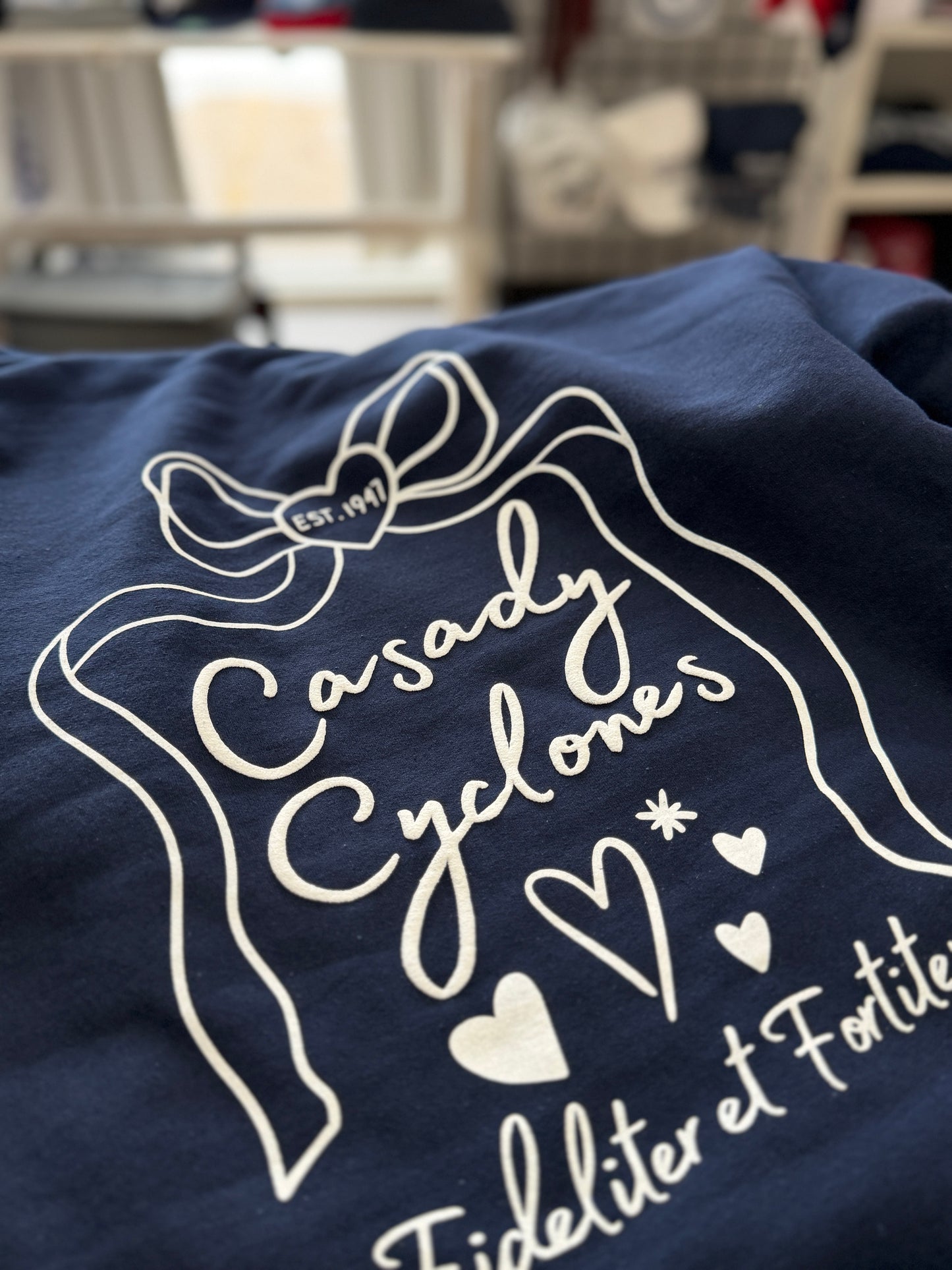 Casady Cyclones Puff Paint Bow Hoodie