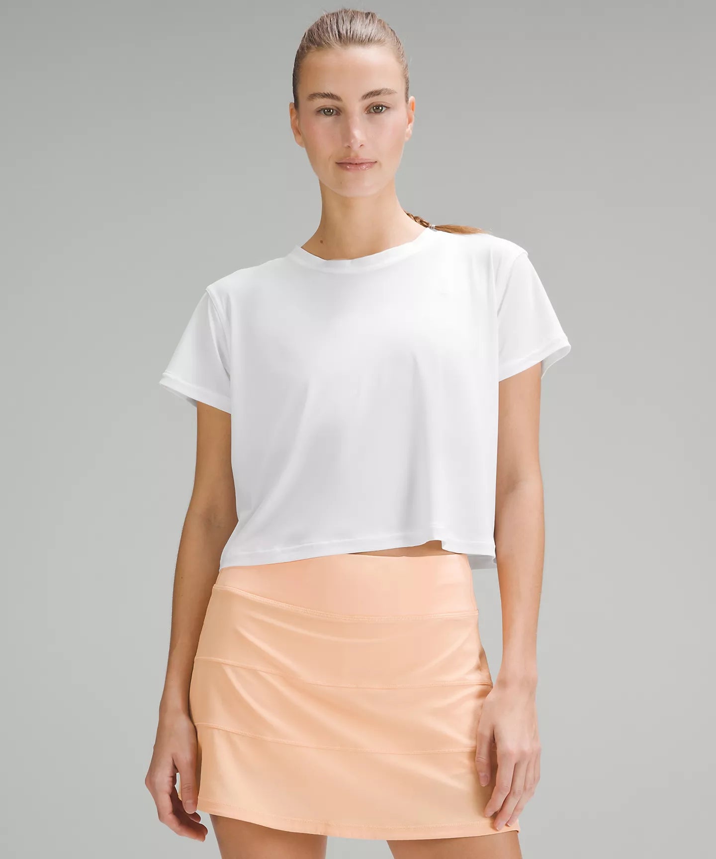 Lululemon Crop Performance Tee with Crest