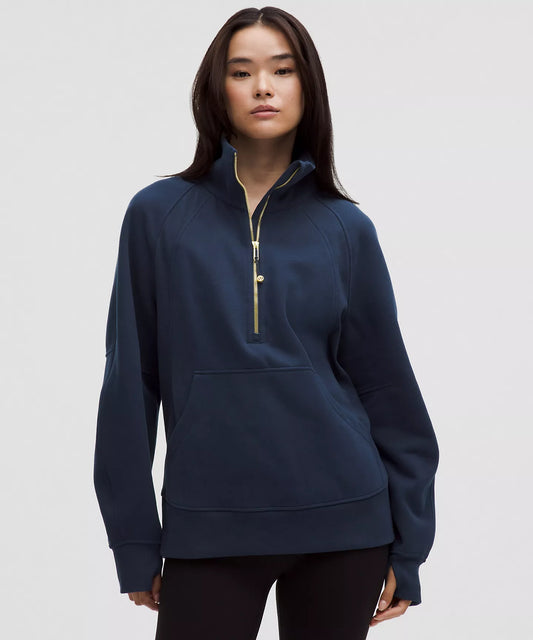 Scuba Oversized Funnel-Neck Half Zip - Long