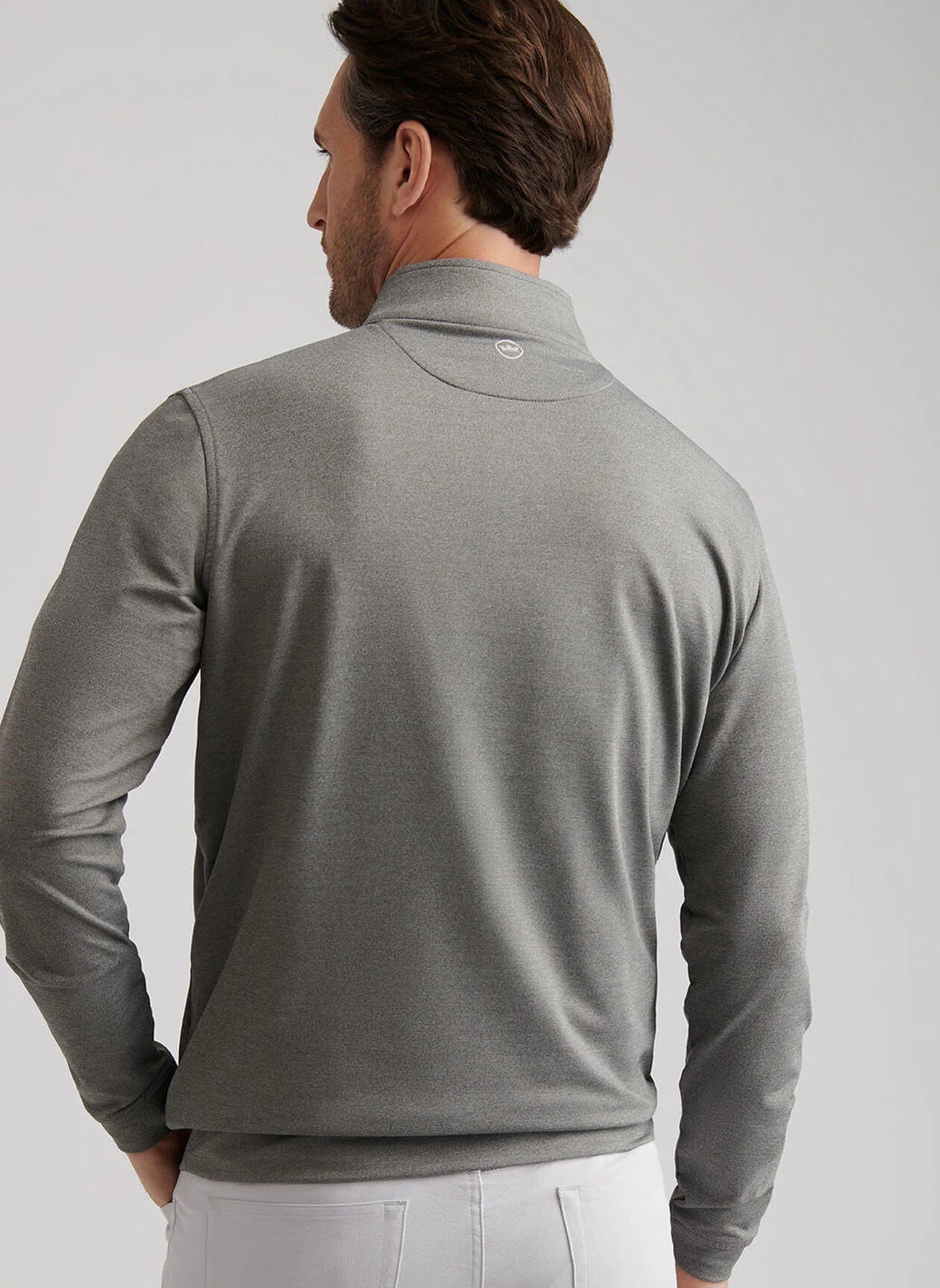 Peter Millar Performance Quarter Zip in Smoke w/ Crest