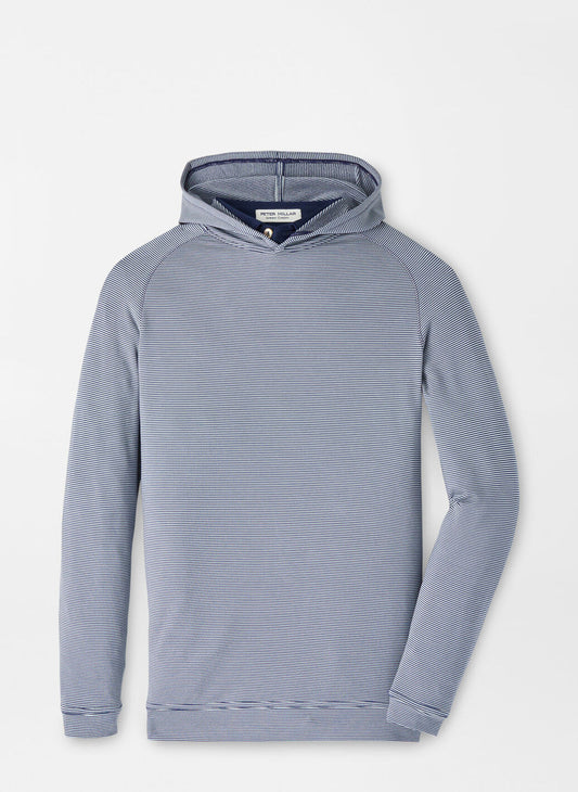 Peter Millar Pine Sugar Stripe Performance Hoodie w/ Crest