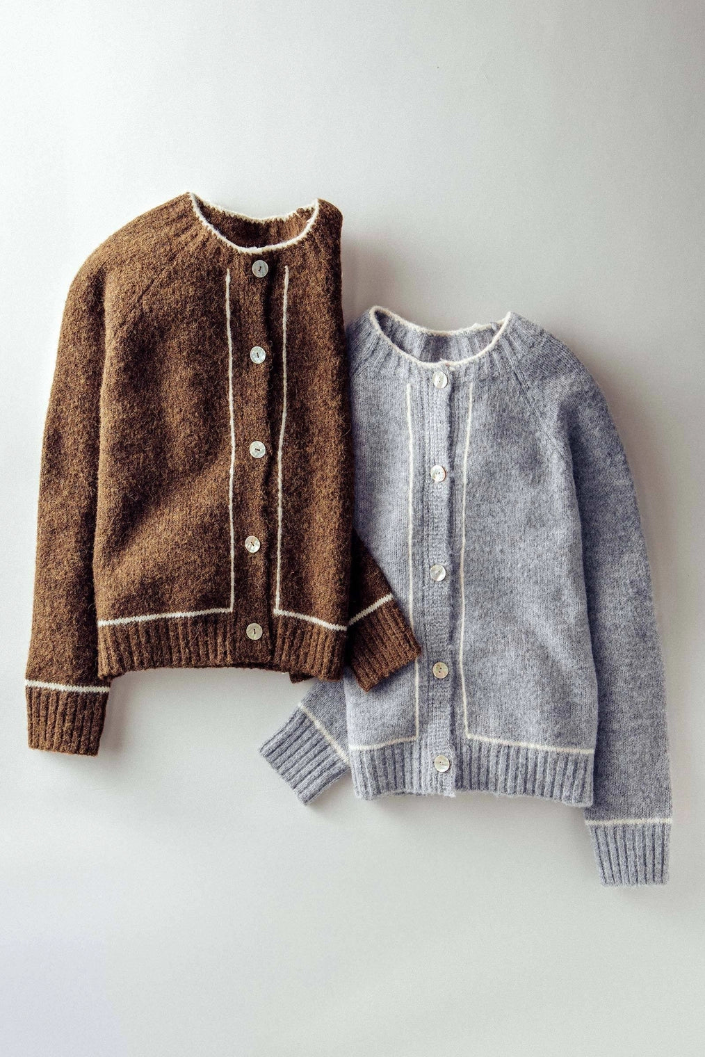 Casady Stitched Contrast Trim Cardigan