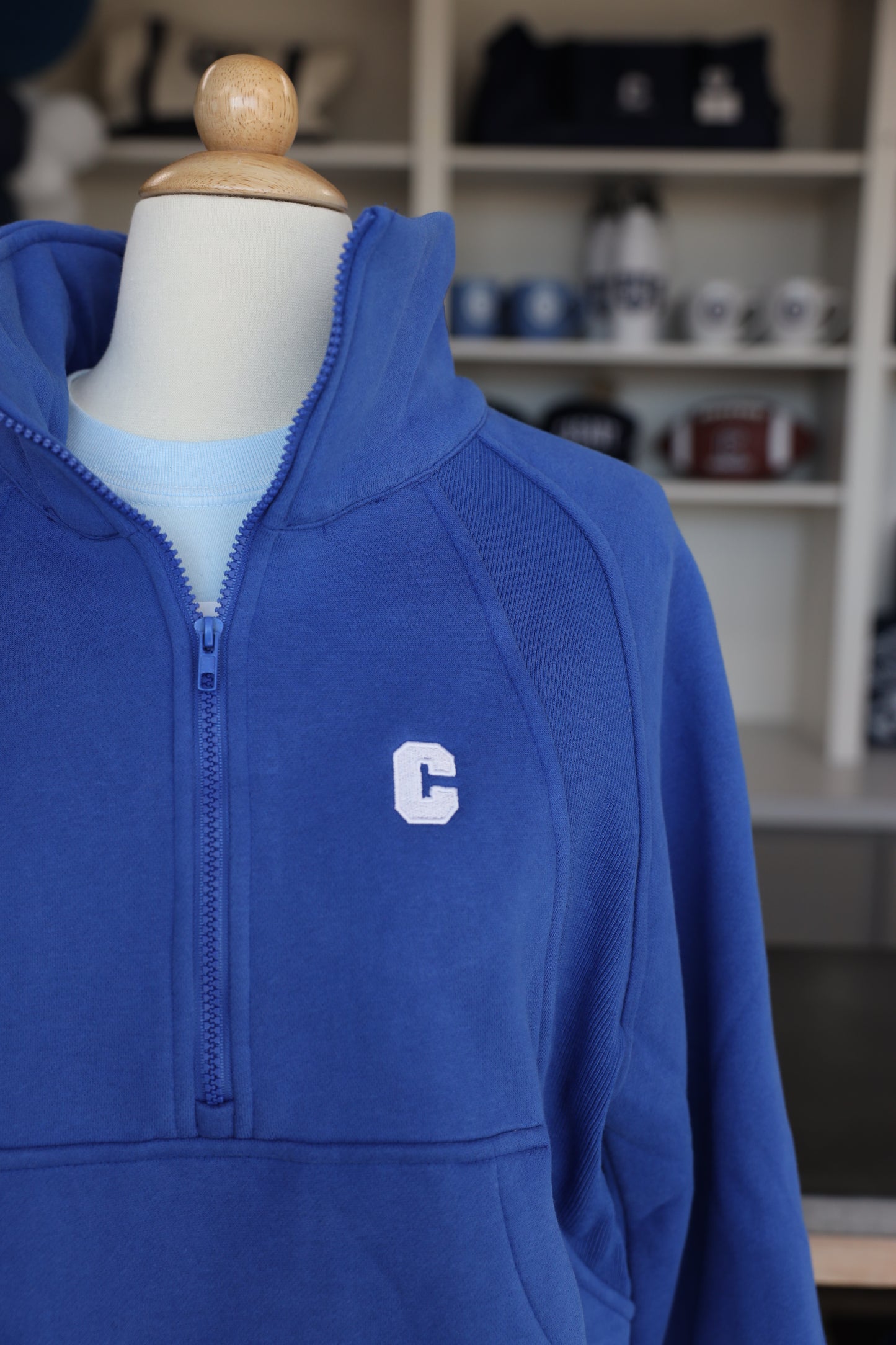 Women's Half Zip Pullover - Blue