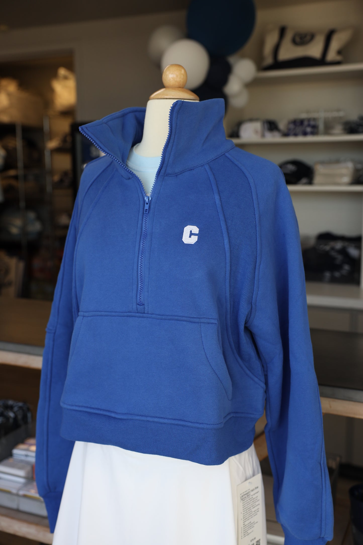 Women's Half Zip Pullover - Blue