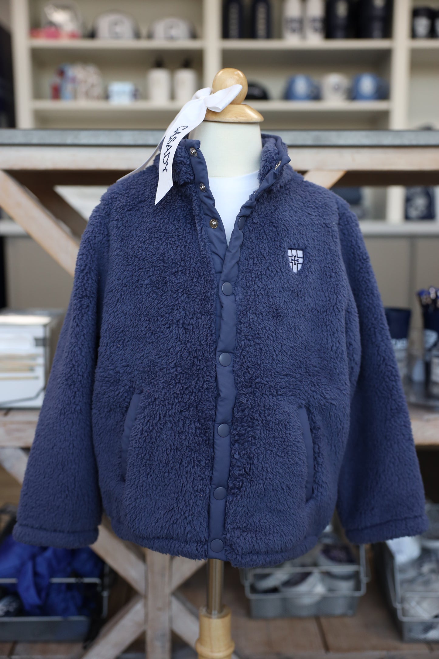 Teddy Fleece Jacket with Crest