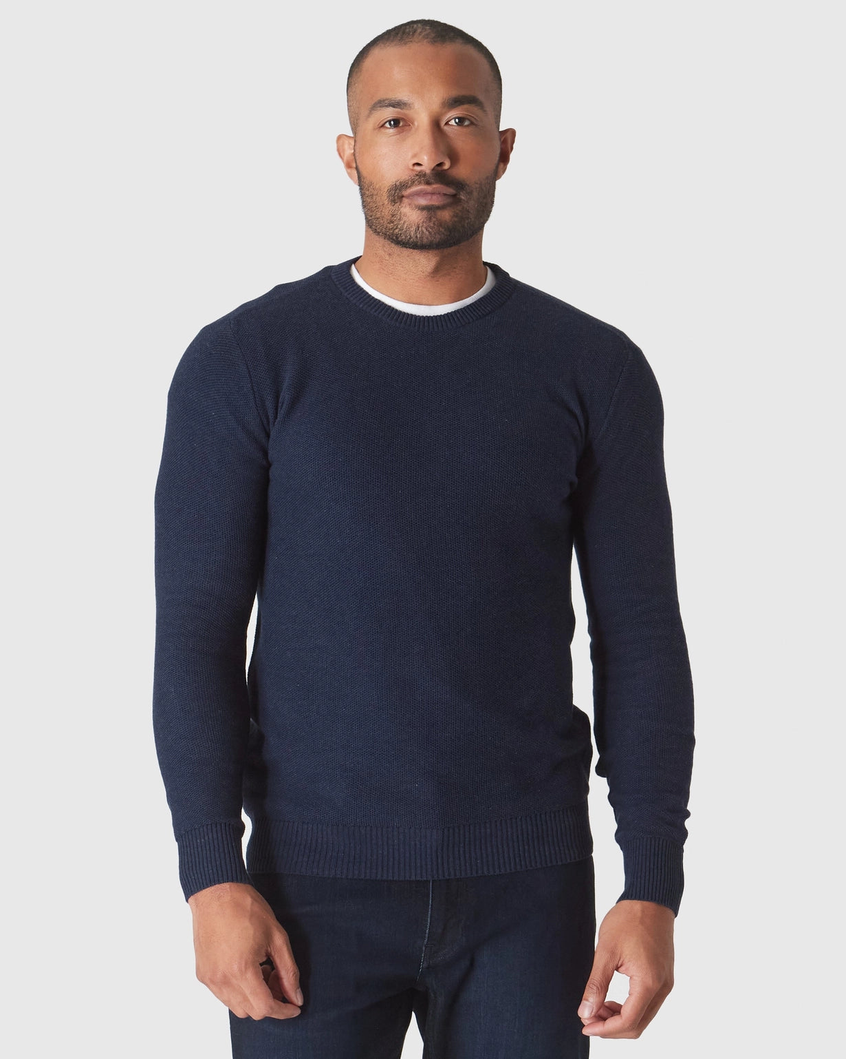 Waffle Crewneck Sweater with Crest