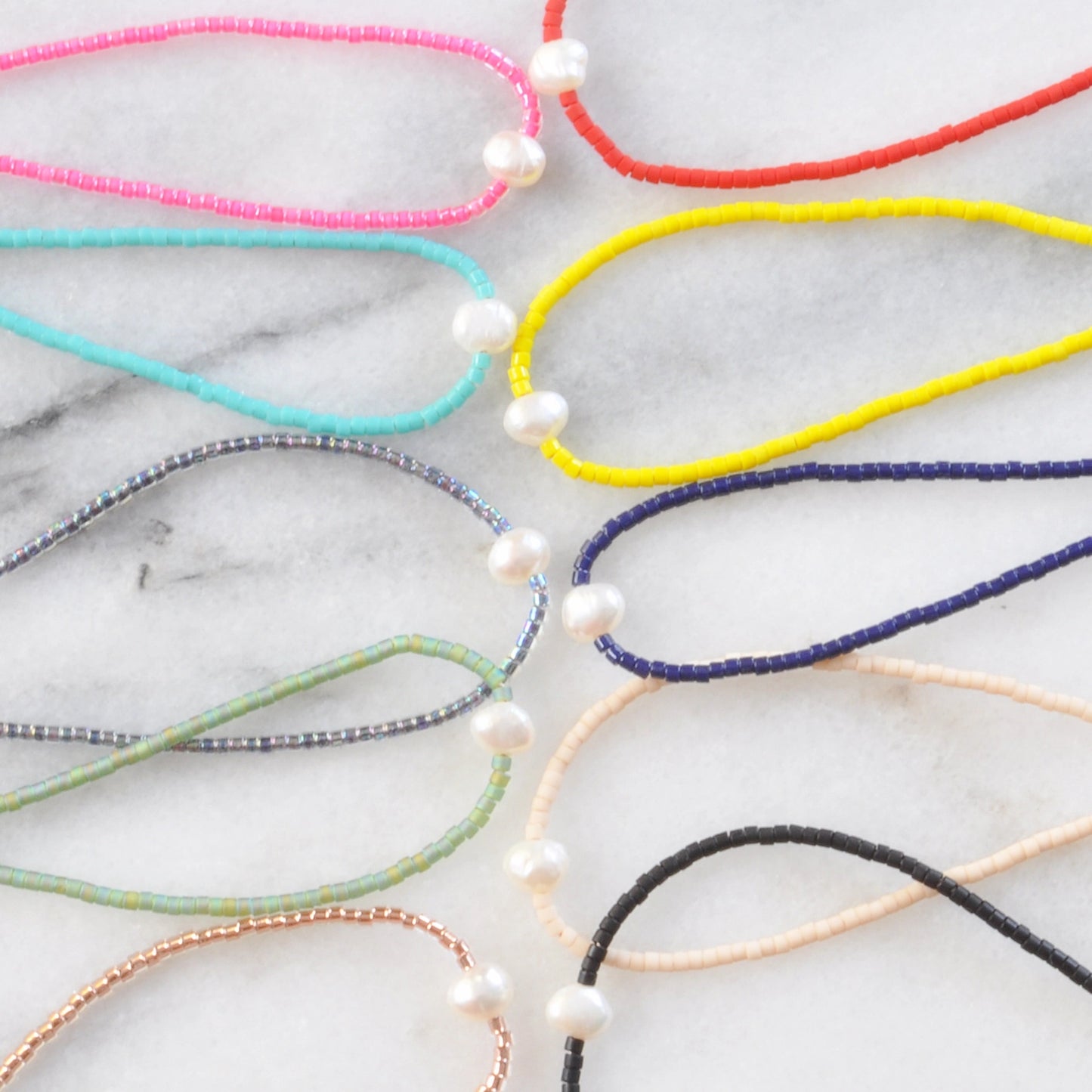 Pearl Accent Beaded String Bracelet