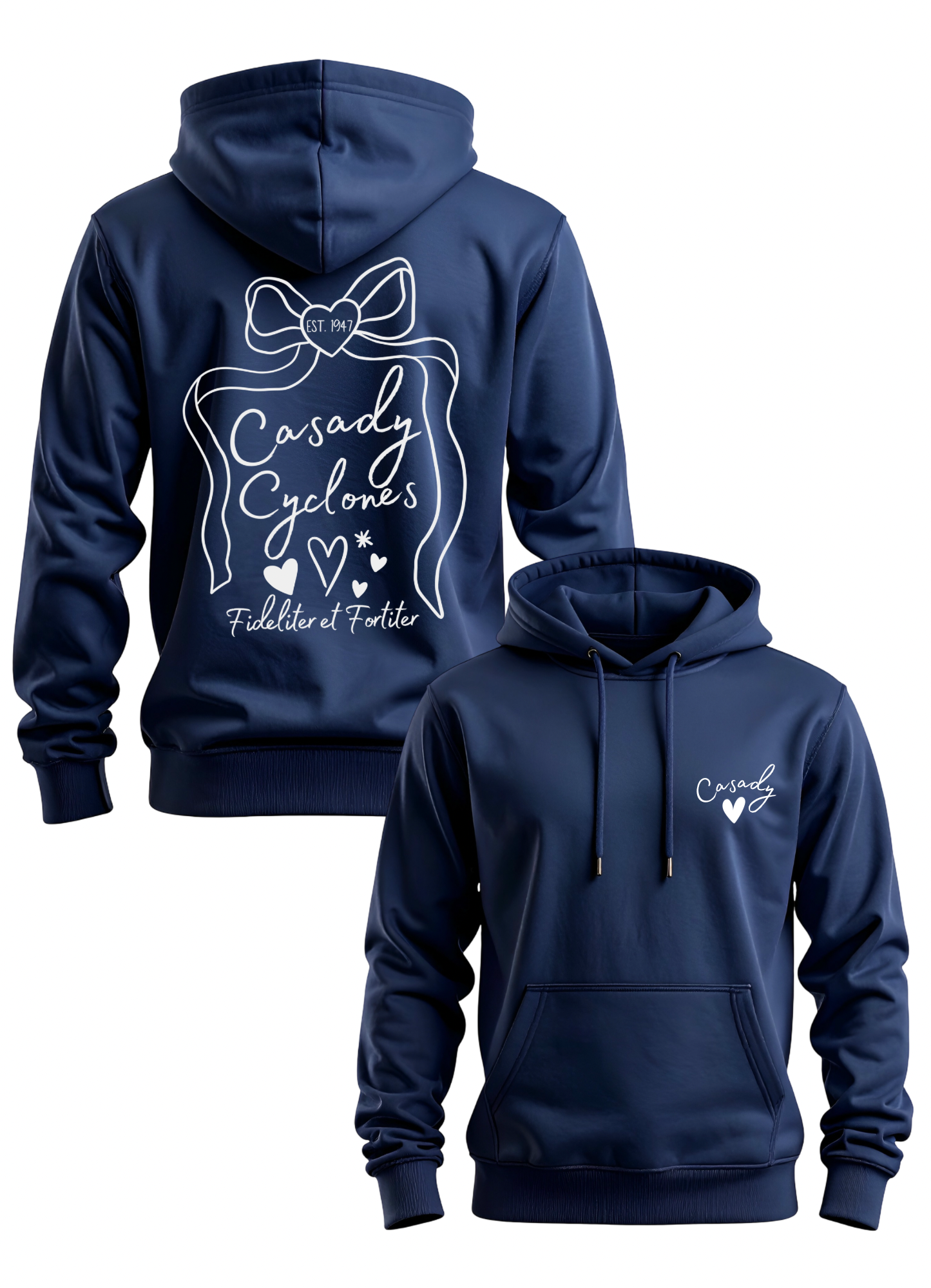 Casady Cyclones Puff Paint Bow Hoodie