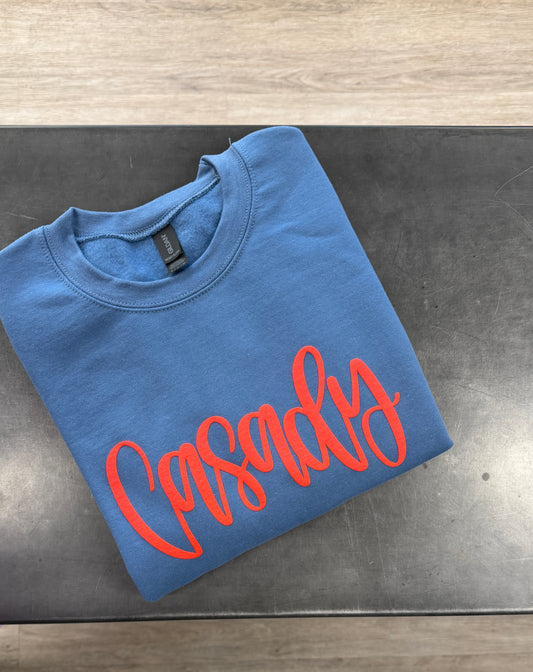 Casady Script Puff Paint Sweatshirt