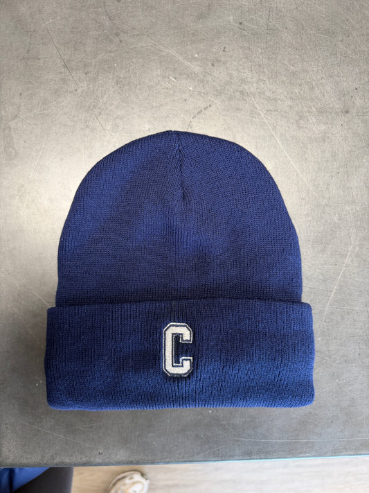 "C" Embroidered Sherpa-Lined Beanie - 3 colors