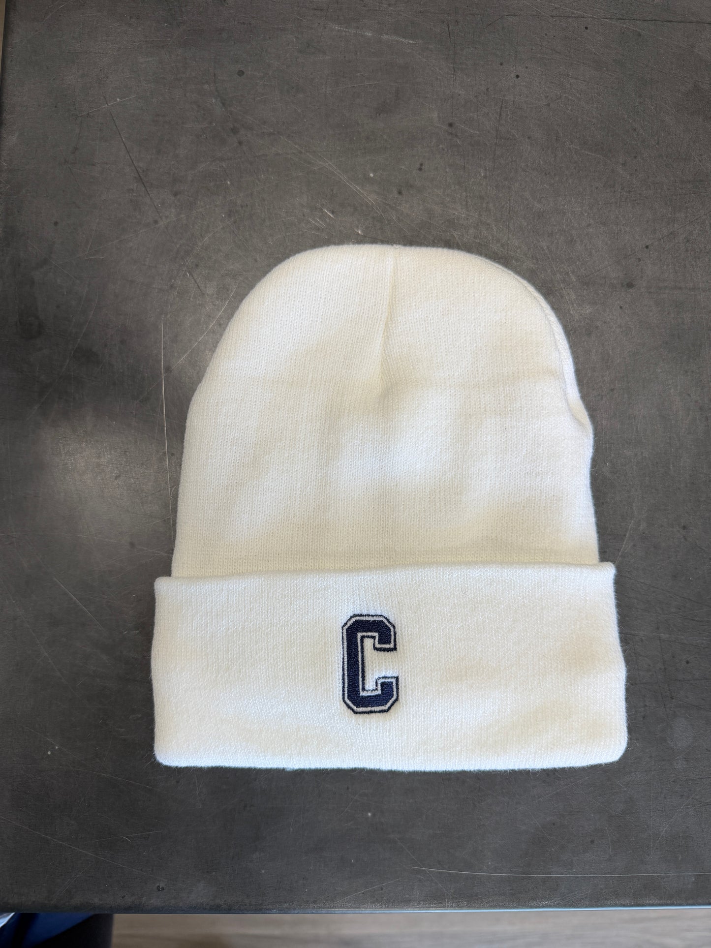 "C" Embroidered Sherpa-Lined Beanie - 3 colors