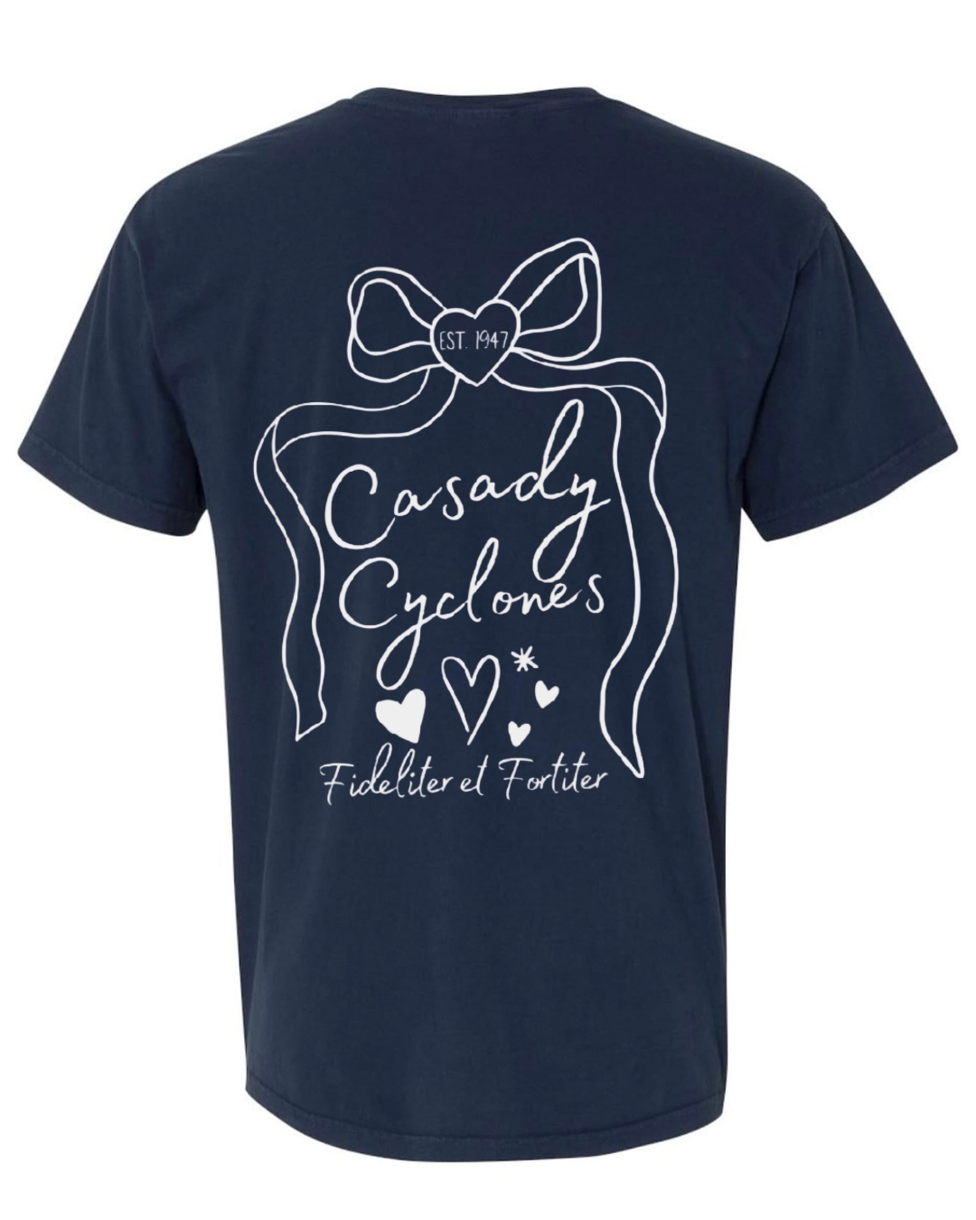 Casady Cyclones Puff Paint Bow Tee