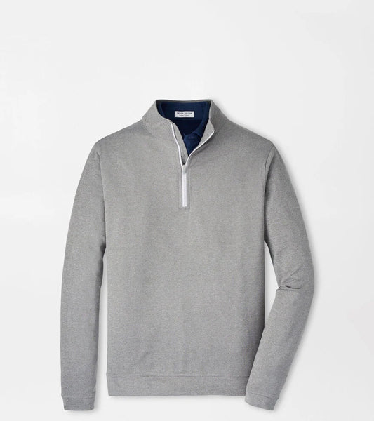 Peter Millar Performance Quarter Zip in Smoke w/ Crest