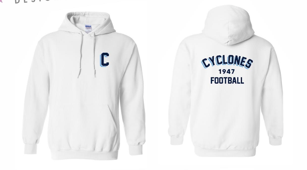 Cyclones Football Puff Paint Hoodie